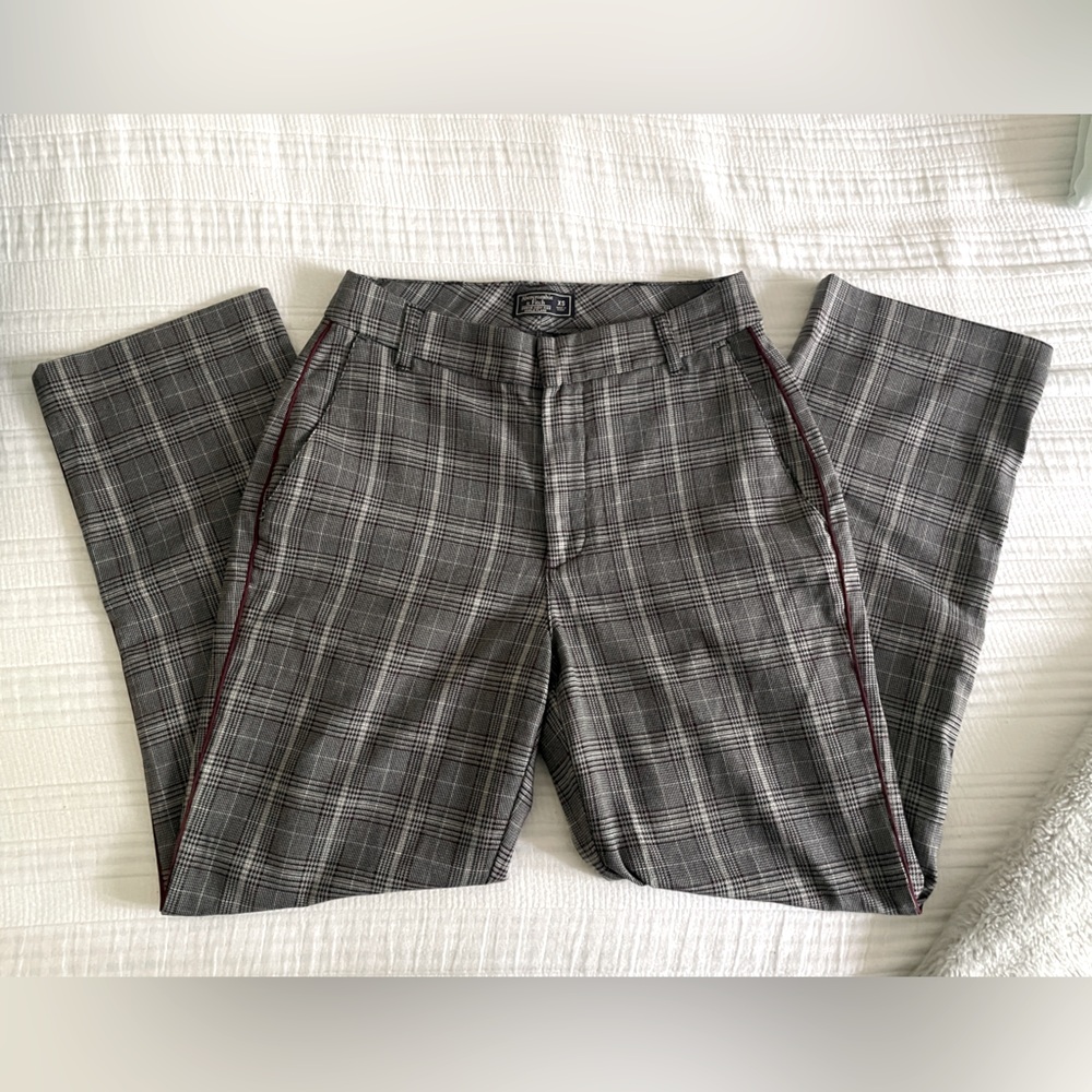 A&F Simone High Rise Ankle Flare Plaid Dress Pants - Picture 4 of 8